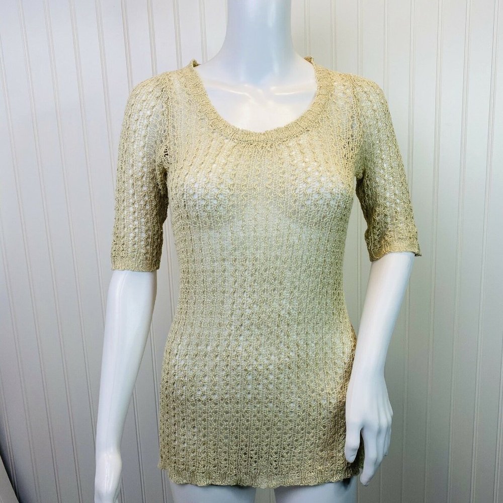 Isada & Co Sweater Beige Linen Loose Knit